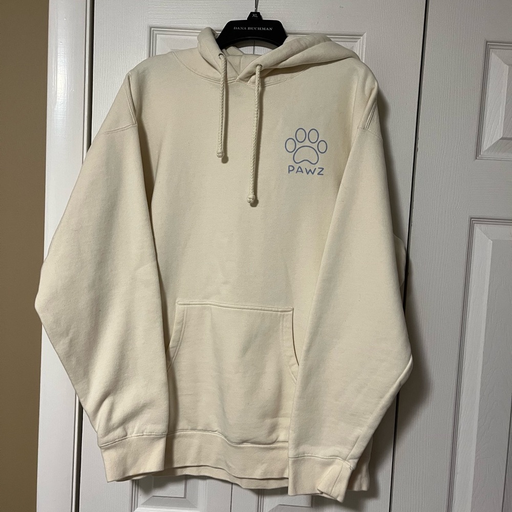 PAWZ Cream Hoodie with Paw Print